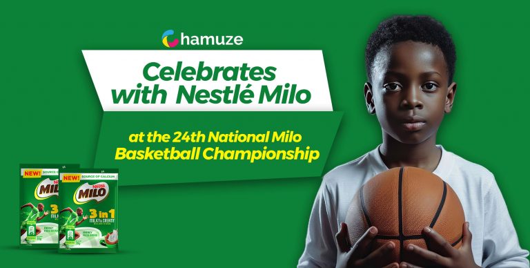 Chamuze celebrates with Nestlé Milo at the 24th National Milo Basketball Championship