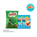 1 unit Milo 800g + 2 units Golden Morn 600g