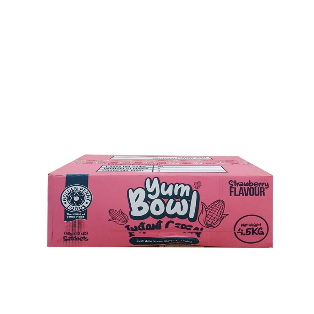 Yumbowl instant Cereal Strawberry Flavour 45gx10x10