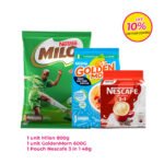 Nestlé Family Power Combo – Milo 800g, Golden Morn 600g & Nescafé 3in1 (48g)