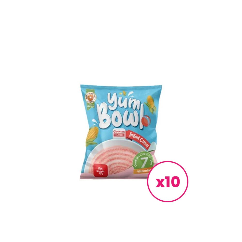 Yumbowl instant  <br> Cereal Strawberry Flavour 45gx10