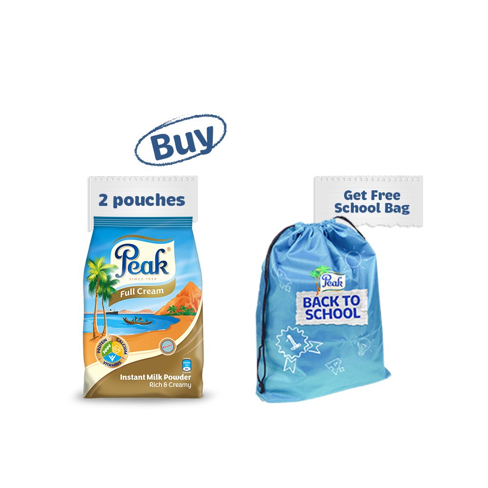 2 PEAK Full Cream Milk Powder 350g Pouch