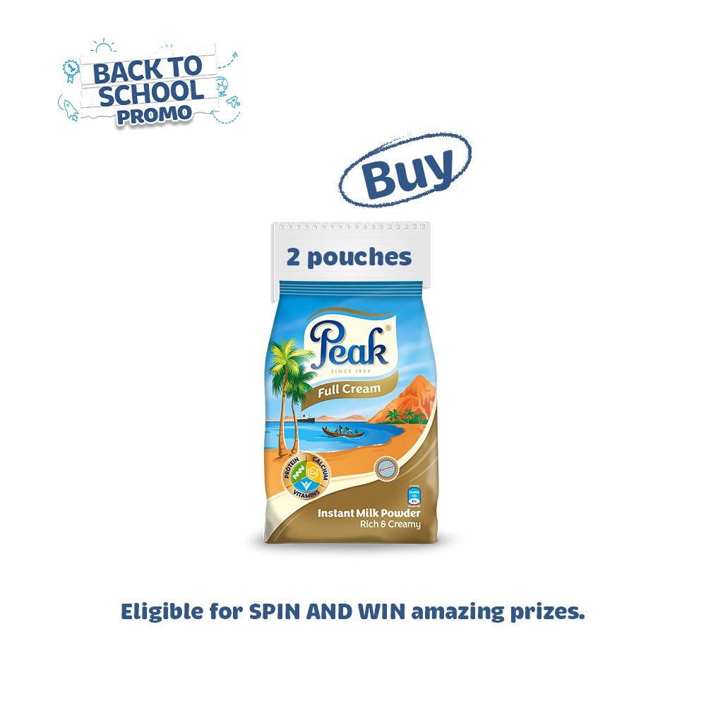 2 PEAK Full Cream Milk Powder 350g Pouch
