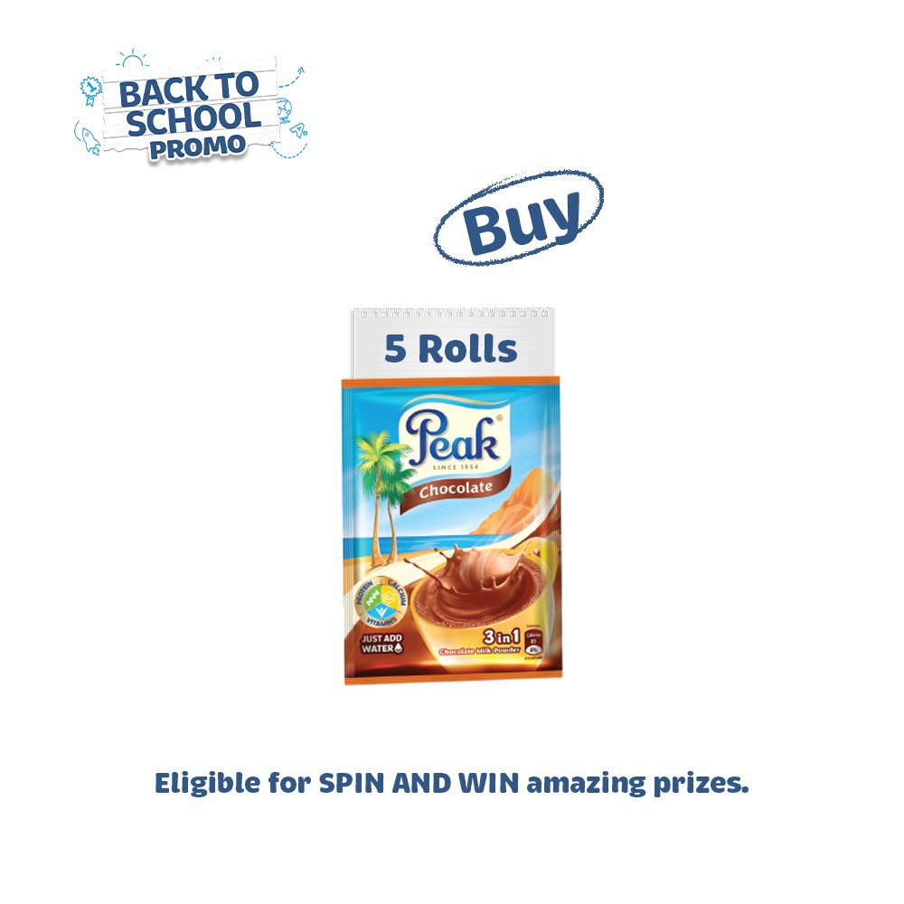 5 Roll of PEAK Chocolate 3-in-1 18g, Sachet