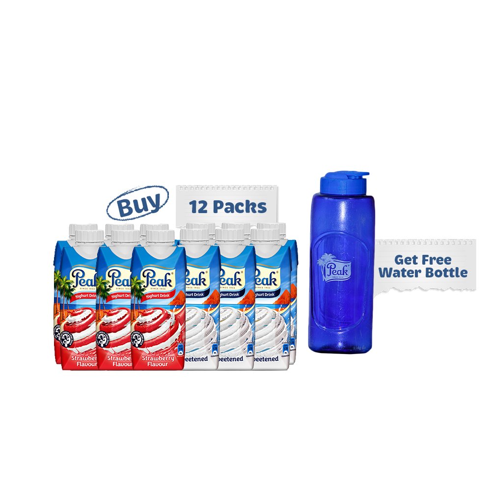 12 Packs of PEAK Yoghurt 318ml
